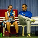 Mette Bonnesen og tennistræner Thomas Skouboe