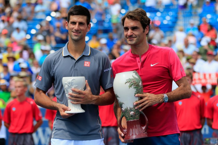 Novak Djokovic og Roger Federer