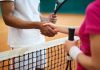 Handshake of tennis players