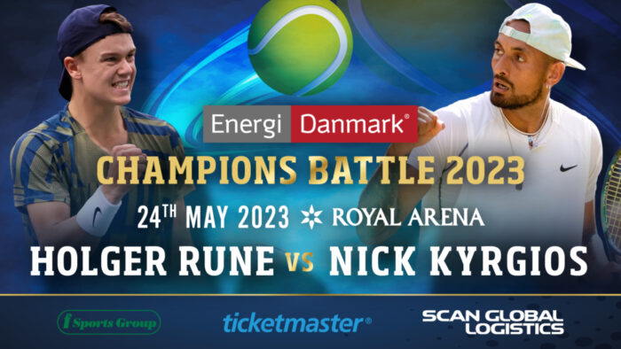 Holger Rune mod Nick Kyrgios i Royal Arena