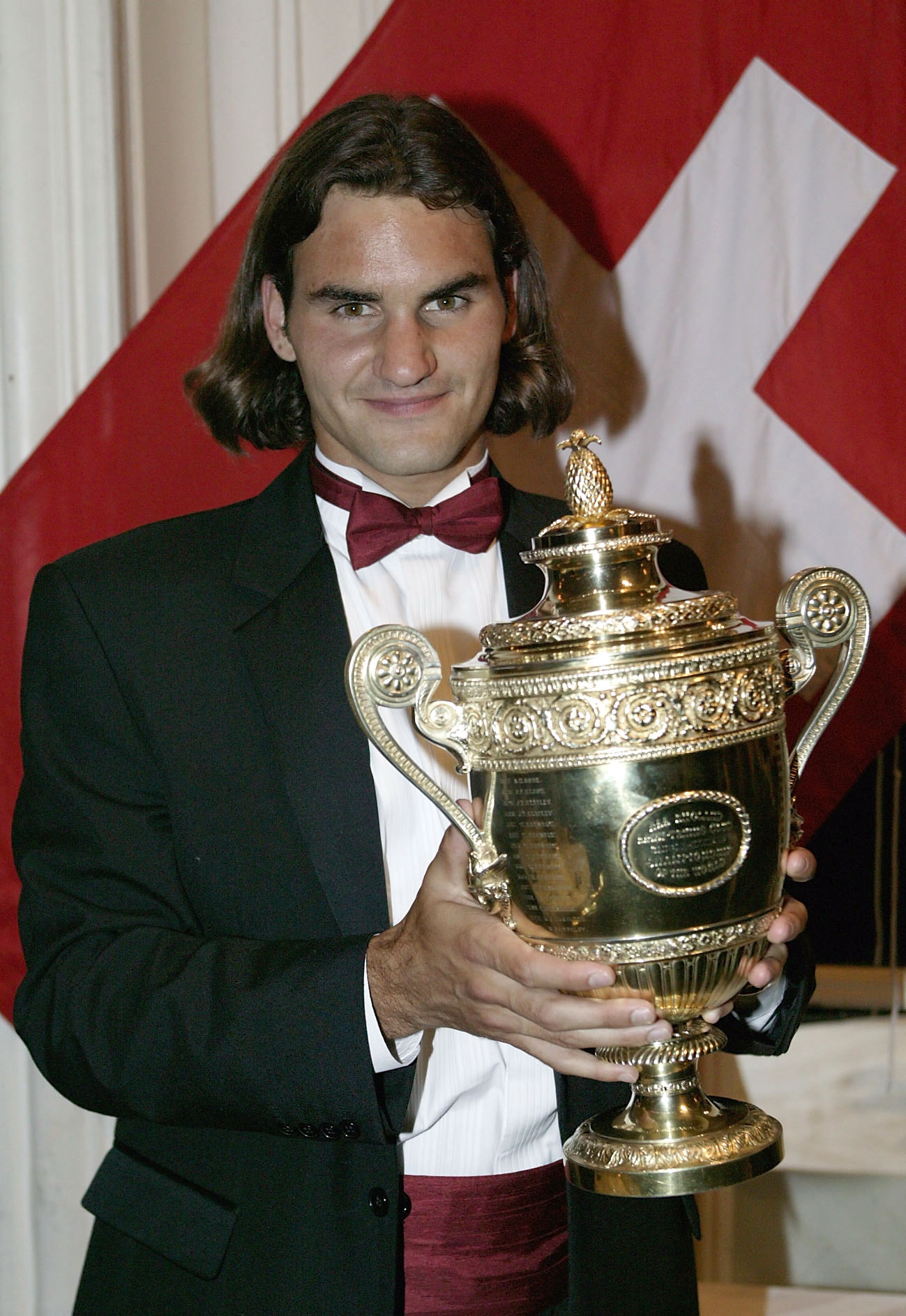 Wimbledon Champion Roger Federer of Switzerland poses
