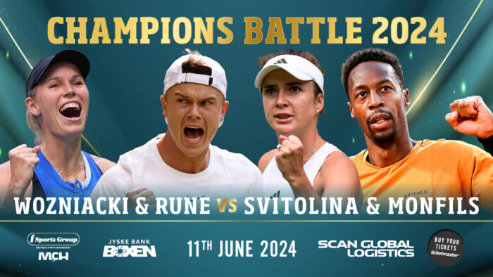 Champions Battle 2024: Caroline Wozniacki & Holger Rune spiller mod stjernepar i Jyske Bank Boxen